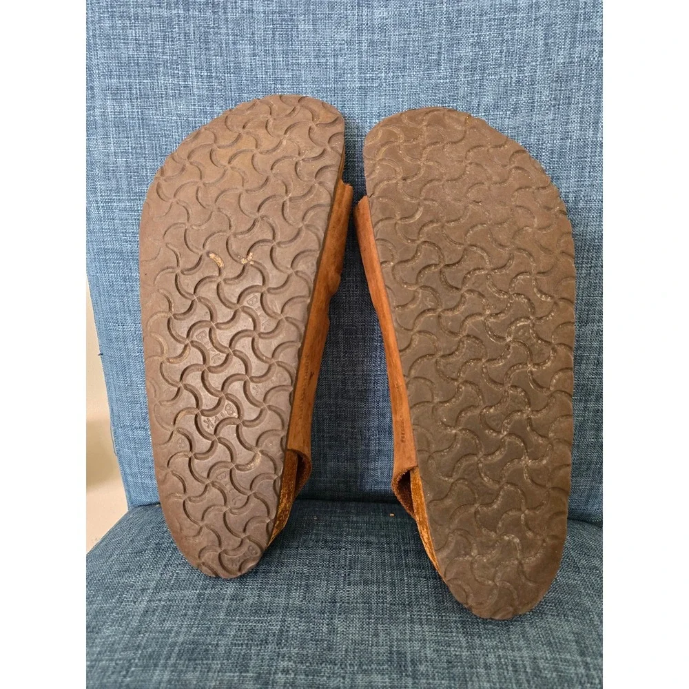Birkenstock Milano Sandals Mens 44 M11 Oiled Leather Tobacco Brown 034191
